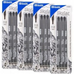 BAZIC Skylar Fineliner-Stift, feine Spitze, 0,4 mm, schwarze Tinte, zum Schreiben, Zeichnen, Bullet Journaling, Notizen für Kunst, Grafik, Büro, Schule, 4 Stück, 4er-Pack