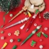 12er-Set Weihnachtsstifte mit Perlen, Kunststoffperlenstifte, Winter-Lebkuchenmann, Großmengen-Kugelschreiber, DIY-Bastelstifte-Set mit Anhängern, Karabinerverschlüssen für Schüler, Teenager, Schule, Bürobedarf