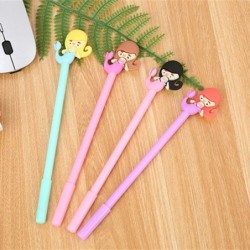 Gelschreiber mit Tiermotiv, süßer Meerjungfrau-Motiv, süßer schwarzer Kawaii-Schreibstift, Kugelschreiber, schwarzer Gelschreiber, Partygeschenk, Gelschreiber, lustiges Schul- und Büromaterial (8 Stück)