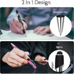 Lustige Stifte mit Stylus-Spitze, 1,0 mm schwarzer Metallstift mit Tinte für Touchscreens, 2-in-1-Stylus, Snarky Office Pens, zusätzlich 10 blaue Stiftminen. (Schwarz, personalisierter Text)