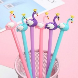 Gel-Tintenstift mit Tierkrone, Schwan, Flamingo, süßer Kawaii-Schreibstift, schwarzer Kugelschreiber, Gel-Tintenstift, Partygeschenk, lustiges Schul- und Büromaterial (8 Stück)