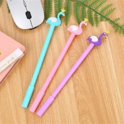 Gel-Tintenstift mit Tierkrone, Schwan, Flamingo, süßer Kawaii-Schreibstift, schwarzer Kugelschreiber, Gel-Tintenstift, Partygeschenk, lustiges Schul- und Büromaterial (8 Stück)