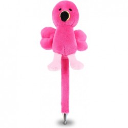 DolliBu Flamingo-Plüschstift – Niedlicher und weicher Vogel-Kugelschreiber in Form eines Stofftiers, originelles Stiftspielzeug, einzigartiges Schreibstift-Instrument für Schule und Büro für Kinder und Erwachsene