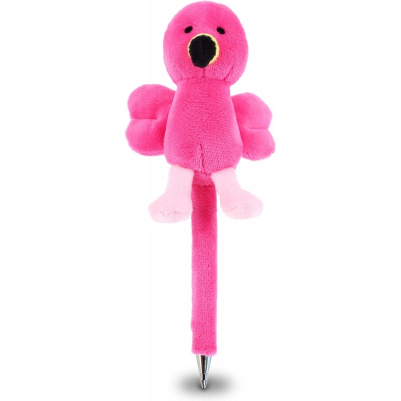 DolliBu Flamingo-Plüschstift – Niedlicher und weicher Vogel-Kugelschreiber in Form eines Stofftiers, originelles Stiftspielzeug, einzigartiges Schreibstift-Instrument für Schule und Büro für Kinder und Erwachsene