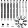 OXYEFEI Individuelle Stifte, 10 personalisierte Stifte mit Namen oder Logo, Stylus-Stifte mit schwarzer Tinte und Gravur, Großpackung mit 10 blauen Minen