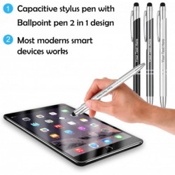 OXYEFEI Individuelle Stifte, 10 personalisierte Stifte mit Namen oder Logo, Stylus-Stifte mit schwarzer Tinte und Gravur, Großpackung mit 10 blauen Minen