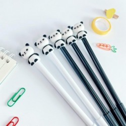 Niedlicher Gelschreiber mit Tier-Panda-Motiv, niedlicher schwarzer Kawaii-Schreibstift, Kugelschreiber, schwarzer Gelschreiber, Partygeschenk, Gelschreiber, lustiges Schul- und Büromaterial (6 Stück)