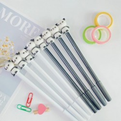 Niedlicher Gelschreiber mit Tier-Panda-Motiv, niedlicher schwarzer Kawaii-Schreibstift, Kugelschreiber, schwarzer Gelschreiber, Partygeschenk, Gelschreiber, lustiges Schul- und Büromaterial (6 Stück)