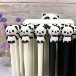 Niedlicher Gelschreiber mit Tier-Panda-Motiv, niedlicher schwarzer Kawaii-Schreibstift, Kugelschreiber, schwarzer Gelschreiber, Partygeschenk, Gelschreiber, lustiges Schul- und Büromaterial (6 Stück)