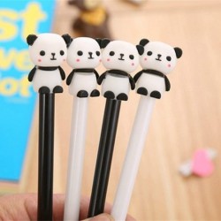 Niedlicher Gelschreiber mit Tier-Panda-Motiv, niedlicher schwarzer Kawaii-Schreibstift, Kugelschreiber, schwarzer Gelschreiber, Partygeschenk, Gelschreiber, lustiges Schul- und Büromaterial (6 Stück)