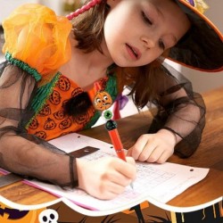 12 Stück Halloween-Stifte aus Kunststoff mit Perlen, 12 Stifte mit Perlen, 36 Stifte mit Halloween-Motiv, Perlenstifte für Büro, Schule, Kinder, Studenten, Krankenschwestern