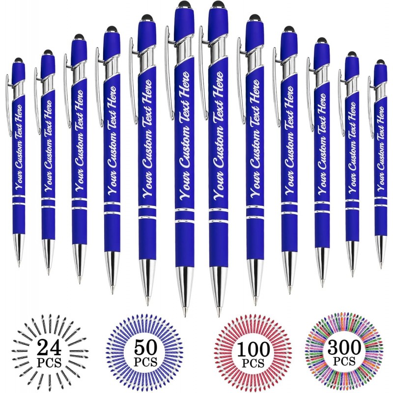 Personalisierte Stifte mit Namen, individueller Stift mit Stift, 12 Stück, individuelle Kugelschreiber mit schwarzer Tinte, graviertes Geschenk mit Text für Geschäftsfrauen, Männer, Büro, Geburtstag, Abschlussfeier, Hochzeit, Promotion