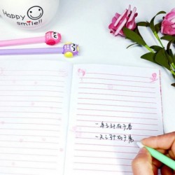 Gelschreiber mit Tiermotiv und Eulenmotiv, süßer schwarzer Kawaii-Schreibstift, Kugelschreiber mit schwarzer Tinte, Gelschreiber, Partygeschenk, lustiges Schul- und Büromaterial (8 Stück)