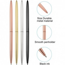 PATIKIL 8-teiliger schlanker Metall-Kugelschreiber, 1,0 mm, einziehbarer Metallic-Drehstift mit schwarzer Tinte, Schreibstift für Home-Office-Zubehör