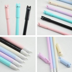 Gelstifte, Kawaii, süßer Katzenstift, 0,5 mm, Kugelschreiber, schwarze Geltinte, für Schulbürobedarf, 12 Stück