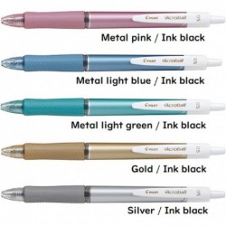 Pilot Japan Pilot Acroball T-Serie Druckkugelschreiber, 0,5 mm, schwarze Tinte, 5 Gehäusefarben-Set BAB-15EFT mit Kanji LOVE-Aufkleber, 0,44 x 5,61 2,22 Zoll