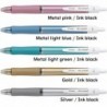 Pilot Japan Pilot Acroball T-Serie Druckkugelschreiber, 0,5 mm, schwarze Tinte, 5 Gehäusefarben-Set BAB-15EFT mit Kanji LOVE-Aufkleber, 0,44 x 5,61 2,22 Zoll