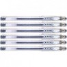 Pilot Hi-Tec-C 025 Gel-Tinten-Kugelschreiber, ultrafein – 0,25 mm, schwarz, LH-20C25-B, 6er-Pack