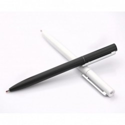 Schwarzer Metallstift, Drehstift, einziehbar, minimalistisches Design, schwarze Tinte, feine Spitze 0,5 mm zum Notieren, Tagebuchschreiben oder als Geschenk