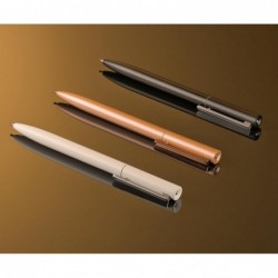 Schwarzer Metallstift, Drehstift, einziehbar, minimalistisches Design, schwarze Tinte, feine Spitze 0,5 mm zum Notieren, Tagebuchschreiben oder als Geschenk