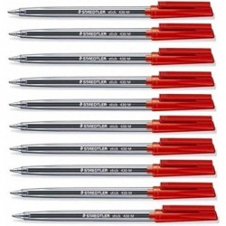 Staedtler 430 Kugelschreiber, mittelgroß, 0,5 mm, rot, Schreibstift, sanfter, müheloser Tintenfluss, reguliert (10 Stück)