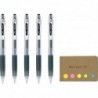 Pilot Juice 038 Gel-Tintenstift mit Druckfunktion, ultrafeine Spitze, 0,38 mm, schwarze Tinte, 5er-Pack, Haftnotizen-Vorteilsset