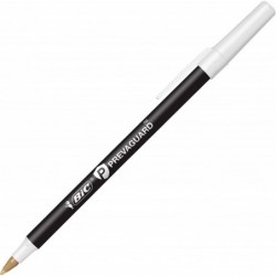 BIC Prevaguard Round Stic Pens, mittlere Spitze, 1,0 mm, schwarzer Schaft, schwarze Tinte, Packung mit 60 Stiften