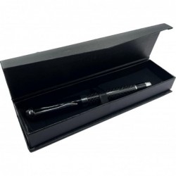 Eleganter Stift aus Karbonfaser mit schwarzer Tinte von Signature, feine Spitze, glatte Schreibspitze, Luxus-Stifteset mit handgefertigter Box, Geschenkset für ASIN