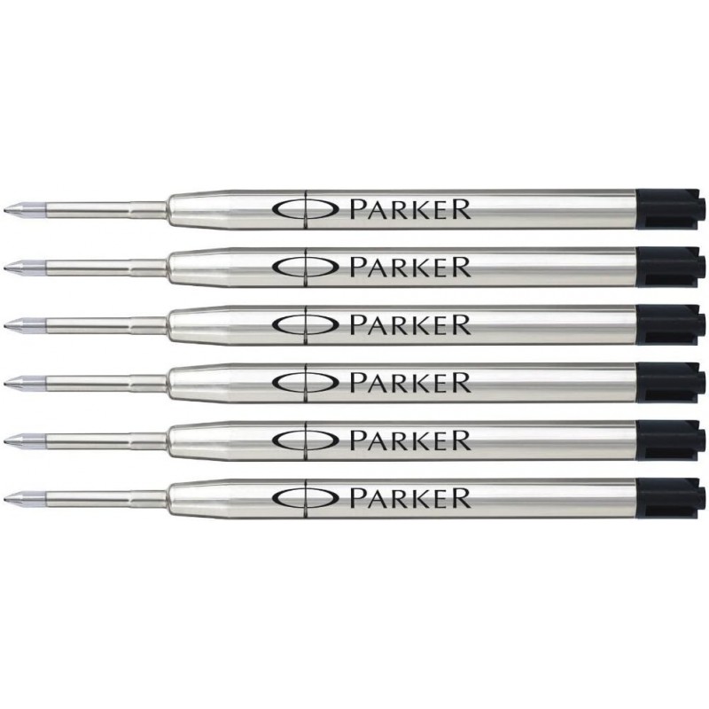 Parker Kugelschreiberminen, feine Spitze, schwarze Tinte, 6/Packung (S0406280)