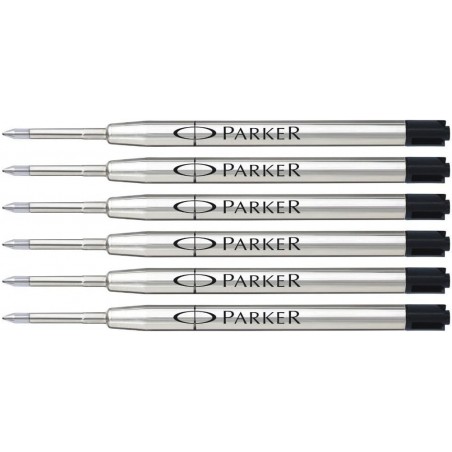 Parker Kugelschreiberminen, feine Spitze, schwarze Tinte, 6/Packung (S0406280)