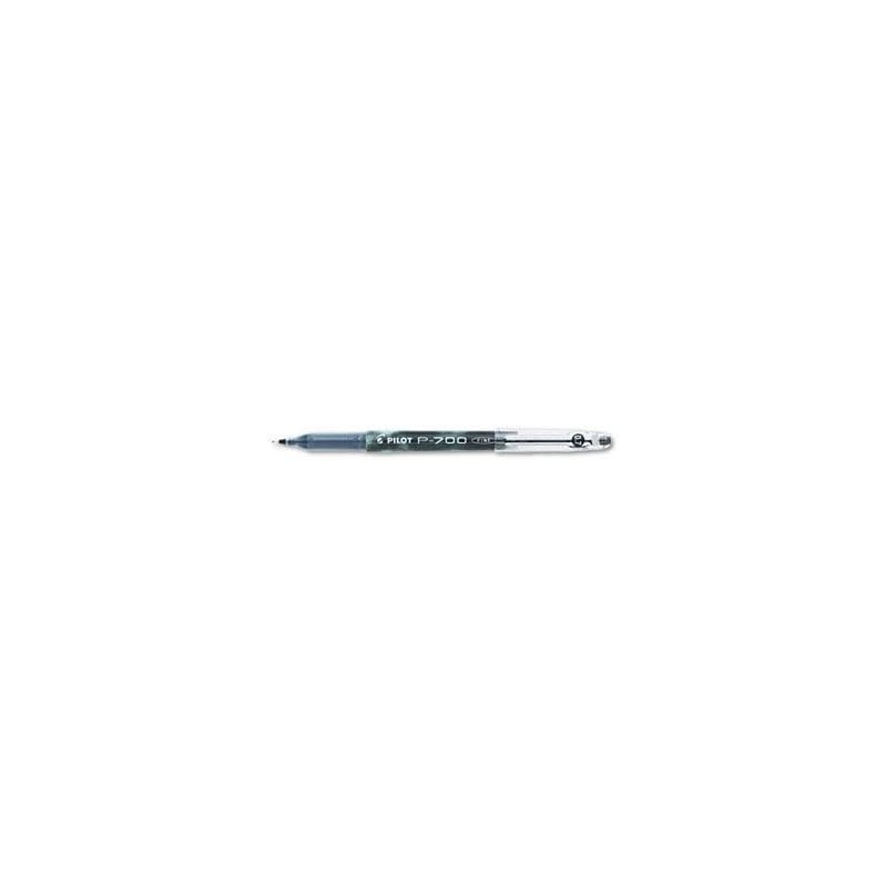 Pilot Precise Gel-Tintenroller – feine Stiftspitze – 0,7 mm Stiftspitze – schwarze Tinte – schwarzer Schaft – 12 Stück im Dutzend