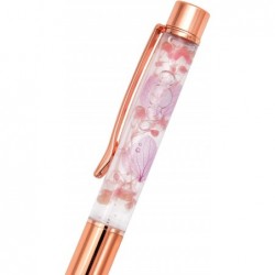 Gullor 5 Stück flüssige Blumen-Kugelschreiber als Geschenk, schickes, einzigartiges Blumenset aus Metall für Schreibtischzubehör, Roségold