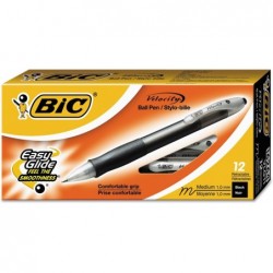 BIC VLG11BK Velocity Druckkugelschreiber, schwarze Tinte, 1 mm, mittel, Dutzend