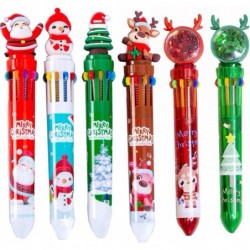 Stück Weihnachts-Mehrfarben-Kugelschreiber, 10-in-1-Mehrfarbenstifte, Schneemann-Kugelschreiber, Rentier-Schreibstift, Weihnachtsbaum-Farbpalette, Weihnachtsmann, Paillettenstift, Weihnachtsfeier-Kunstjournal, bunter Stift