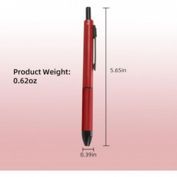 Mehrfarbiger Kugelschreiber + Bleistift, 4-in-1-Multifunktionsstift zum Schreiben, einziehbarer 0,5-mm-Druckbleistift, nachfüllbarer Journalstift mit mittlerer Feder und 3 Tintenfarben, Geschenkset für Männer und Frauen, Rot