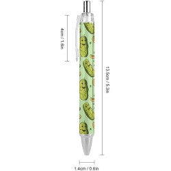 Lustiger Kugelschreiber mit Gurken- und Erdnuss-Motiv, einziehbarer Gelstift, 0,5 mm feine Spitze, schwarze Tinte für Bürobedarf