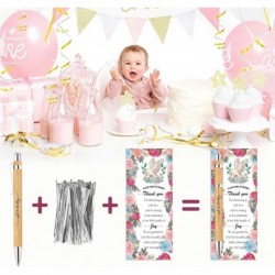 25 Sets Safari-Babyparty-Geschenke für Gäste mit Babyparty-Stiften aus Holz und Dankeskarten für die Babyparty – Babyparty-Partygeschenke für Jungen (Blumen)