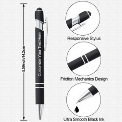 Personalisierte Kugelschreiber mit Namen in Großpackungen, kostenlose Gravur, individuelle Stifte mit Stylus-Spitze mit Ihrem Namen, Text, Nachricht für Geschäft, Abschluss, Bürogeschenke, mehrfarbig, 12 Stück