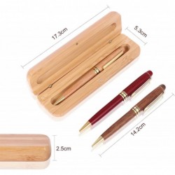 Geschenkset mit individuell graviertem Luxus-Kugelschreiber aus Holz und Etui für Business-Stifte, schöner Schreibstift mit Box und Geltintenminen – Executive-Stift und Box (Stil 2)