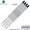 Lanier Kombipack – 4er-Pack – Monteverde® Kugelschreiber W42 ohne Kappe, Gel-Tinten-Mine, kompatibel mit den meisten Kugelschreibern im Waterman®-Stil – Schwarz (feine Spitze 0,6 mm)