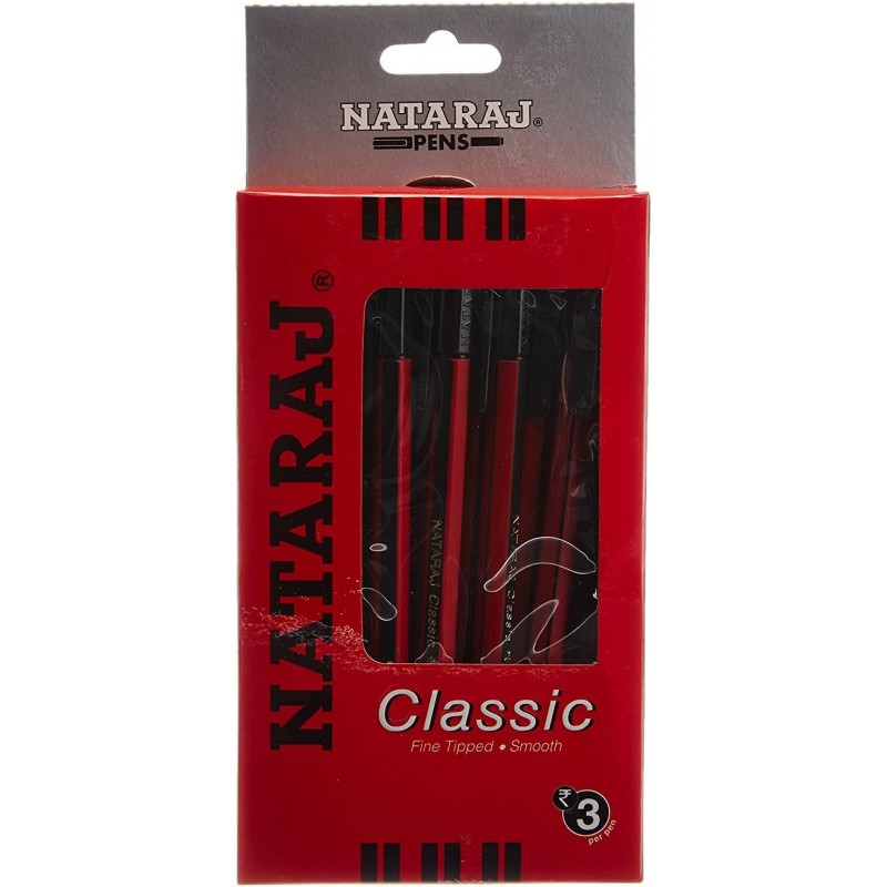 Nataraj Classic Kugelschreiber |Schwarze Tinte| - 20er Packung