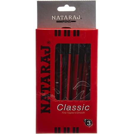 Nataraj Classic Kugelschreiber |Schwarze Tinte| - 20er Packung