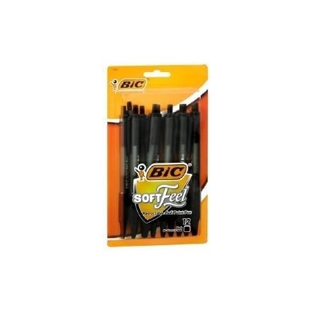 BIC Soft Feel Druckkugelschreiber, Schwarz, 12 Stück