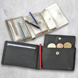 ONLINE Mini-Drehkugelschreiber blau mit Metallclip │ Standard-Kugelschreiber-Mine │ Kleiner Stift für die Handtasche │ 8 cm Länge, passt in Geldbörsen & kleine Taschen │ Kugelschreiber mit schwarzer Schreibfarbe