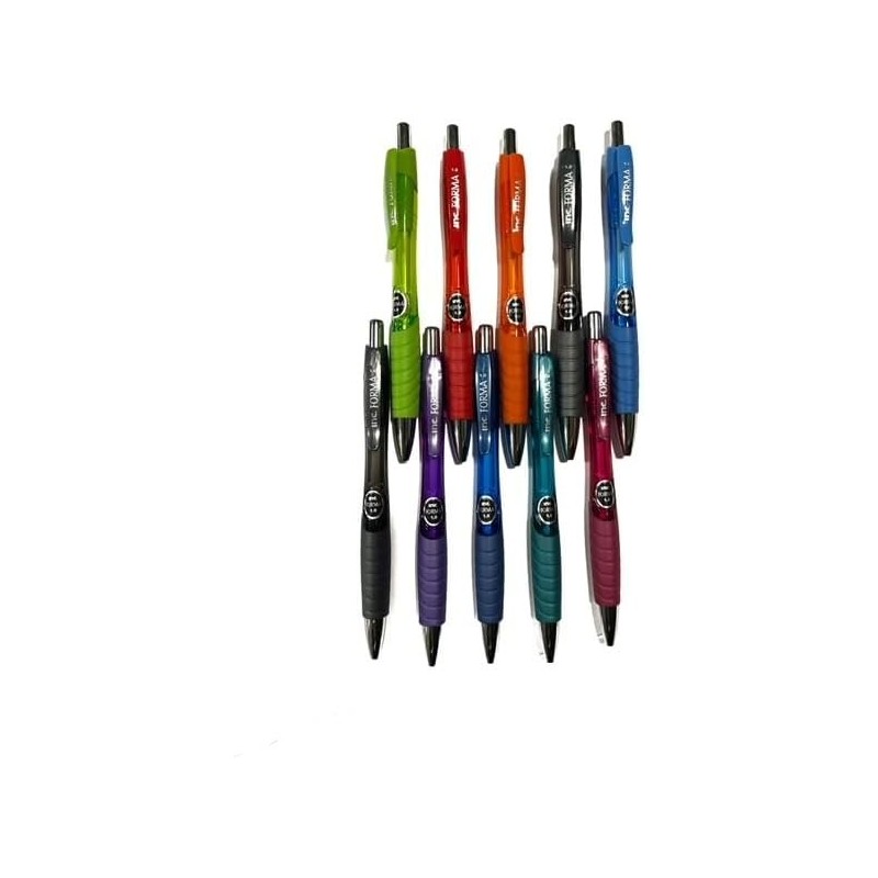 Forma Inc. 1,0 mm Kugelschreiber mit Druckknopf, verschiedene Packungen mit 5 schwarzen und 5 blauen Tinten, inkl. 1 Haftnotizblock