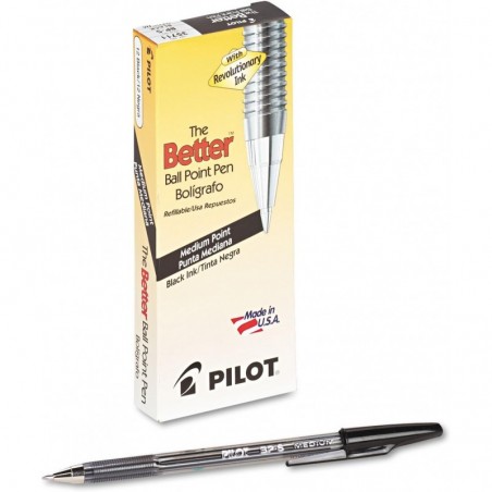 PILOT 35711 Better Kugelschreiber, schwarze Tinte, 1 mm, Dutzend