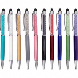 GORGECRAFT 10 Farben, 10 Stück Kristall-Kugelschreiber, Bling-Glitzer, Diamant-Stylus-Stift, schwarze Tintenlinie, glatte Schreibstifte, Strasssteine für Touchscreens, Schulbüro, Geschenke zu Weihnachten und Geburtstag