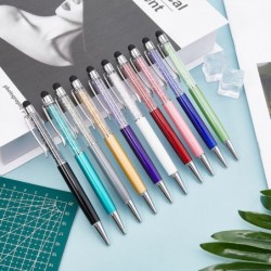 GORGECRAFT 10 Farben, 10 Stück Kristall-Kugelschreiber, Bling-Glitzer, Diamant-Stylus-Stift, schwarze Tintenlinie, glatte Schreibstifte, Strasssteine für Touchscreens, Schulbüro, Geschenke zu Weihnachten und Geburtstag