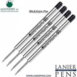 Lanier Kombipack – 4er-Pack – Monteverde® Capless Ceramic Gel™ P41-Tintenmine, kompatibel mit den meisten Kugelschreibern im Parker®-Stil – Schwarz (extrafein 0,5 mm)