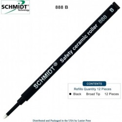 Schmidt 888 Sicherheits-Tintenrollermine aus Keramik, schwarze Tinte (breite Spitze 1,00 mm), 12 Stück